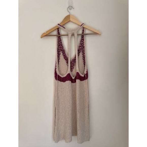 Free People Hold On Knit Racerback Tunic Boho Crochet Knit Sweater Tank Top - Picture 6 of 8